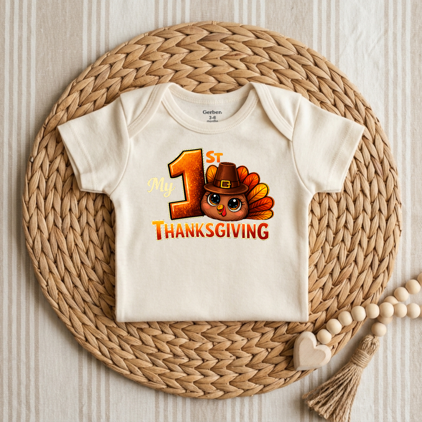 My 1st Thanksgiving Onesie – Baby Turkey Bodysuit