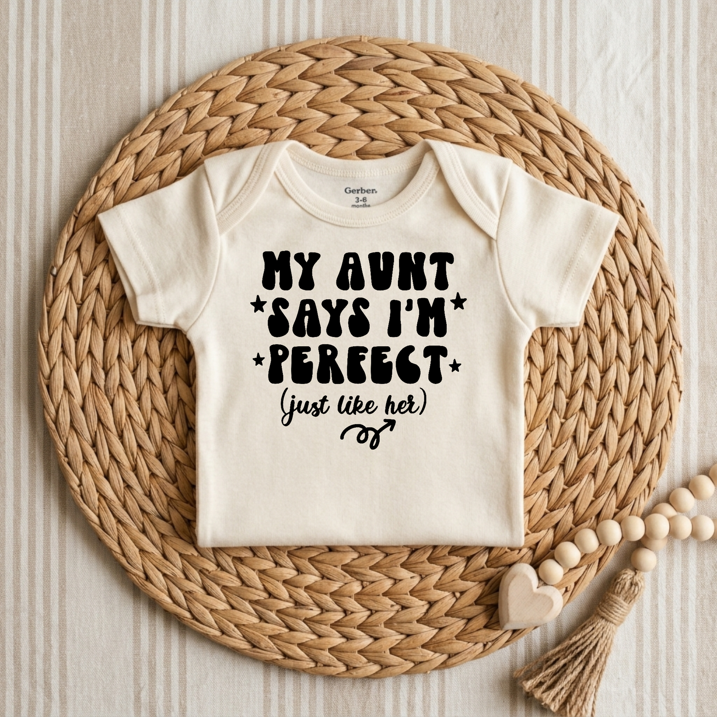 My Aunt Says I'm Perfect Baby Onesie – Funny Aunt Bodysuit