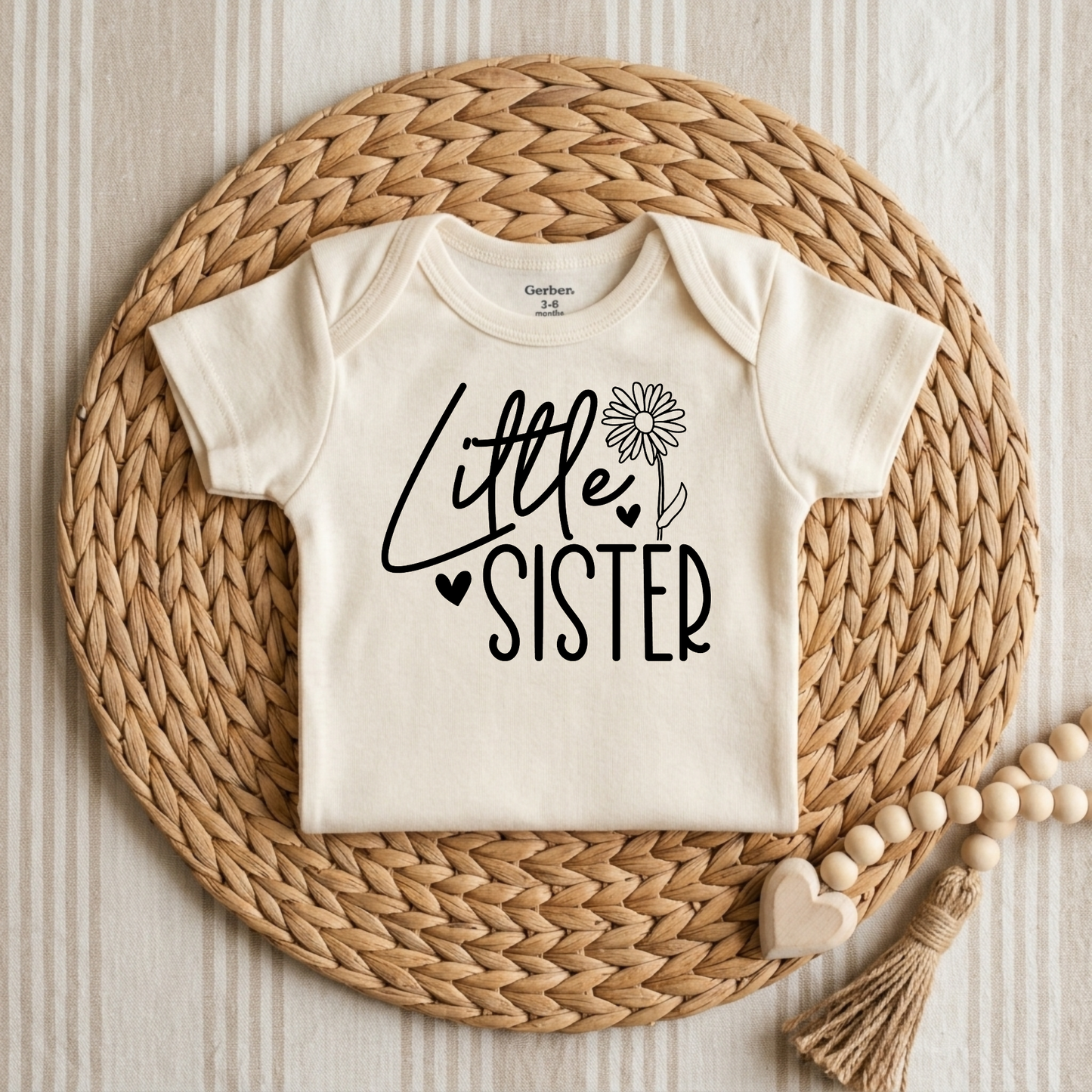 Little Sister Onesie – Baby Girl Announcement Bodysuit