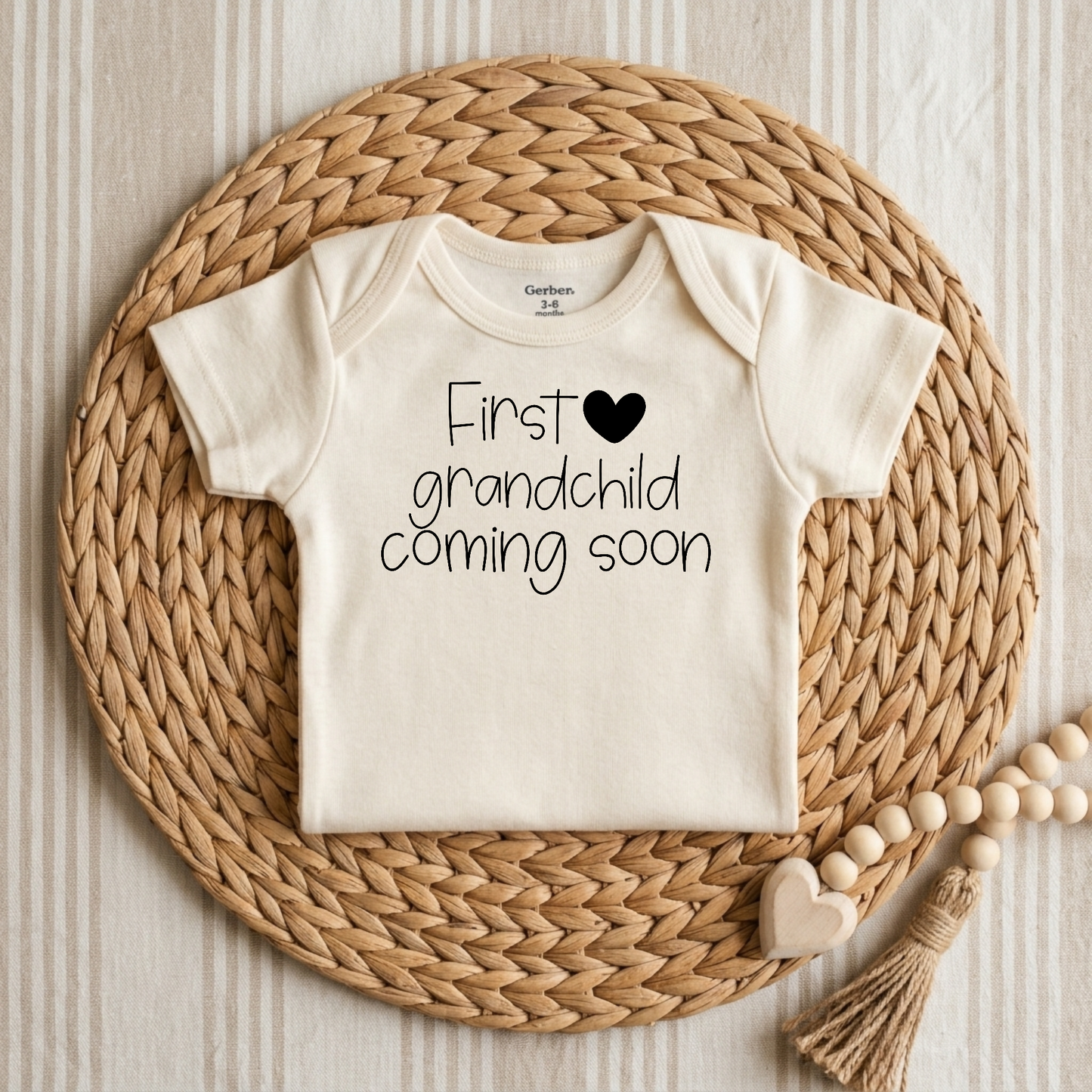 First Grandchild Coming Soon Baby Onesie