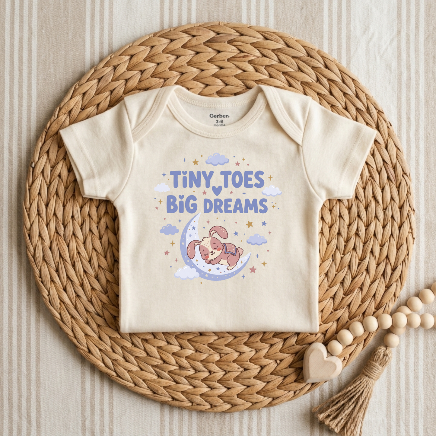 Tiny Toes Big Dreams Baby Onesie
