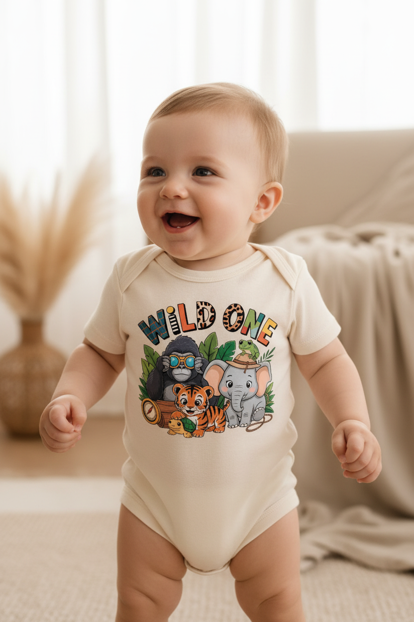 Wild One 1st Birthday Baby Onesie