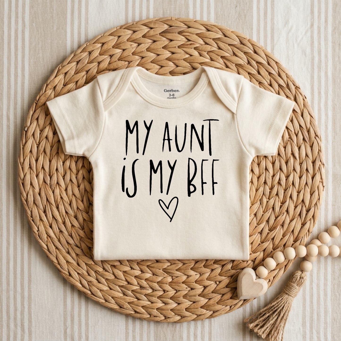 My Aunt Is My BFF Baby Onesie – Handwritten Aunt Bodysuit