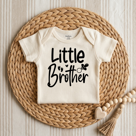 Little Brother Onesie – Baby Boy Announcement Bodysuit