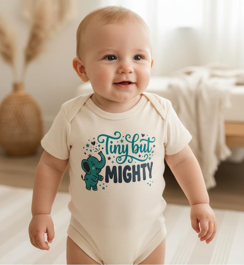 Tiny But Mighty Baby Onesie