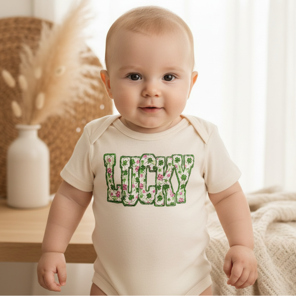 Lucky Floral Clover Tee – Baby St. Patrick's Day Shirt