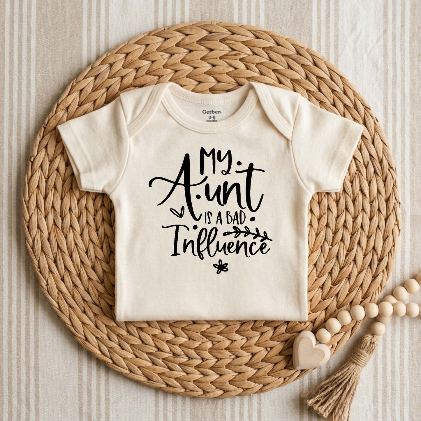 My Aunt Is a Bad Influence Baby Onesie – Script Aunt Bodysuit