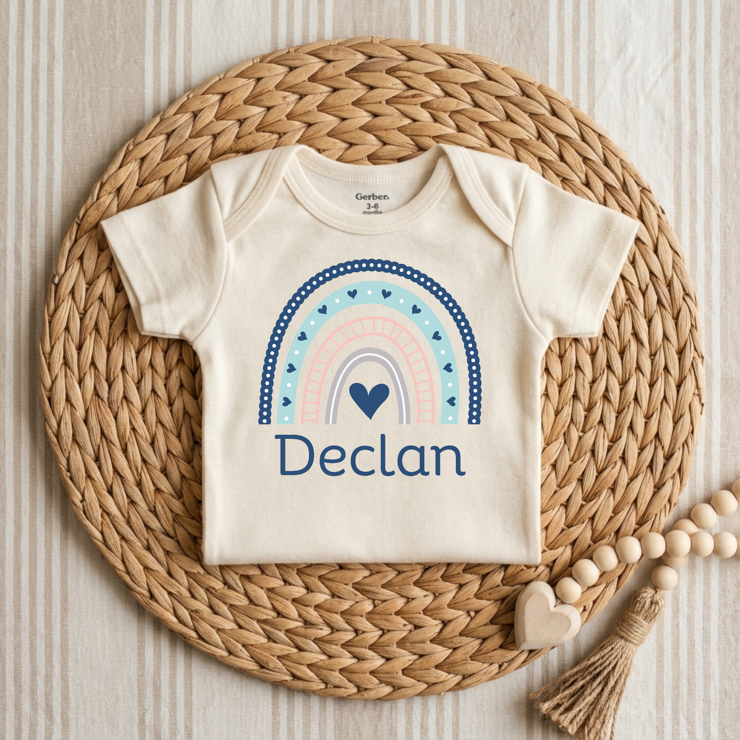 Personalized Rainbow Baby Onesie – Custom Name Bodysuit