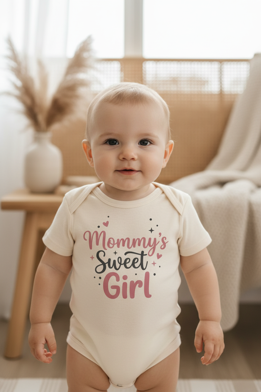 Mommy's Sweet Girl Onesie – Baby Girl Long Sleeve Bodysuit