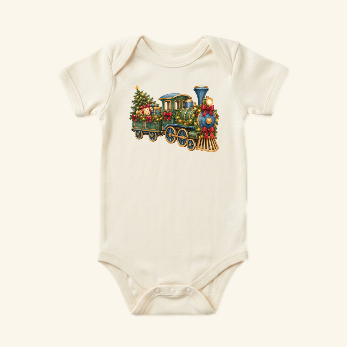 Christmas Train Baby Onesie – Vintage Holiday Train Bodysuit
