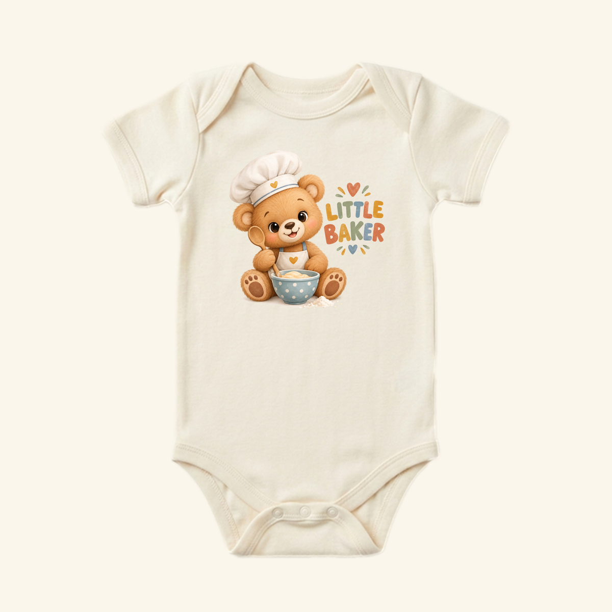 Little Baker Baby Onesie – Cute Bear Chef Baking Bodysuit