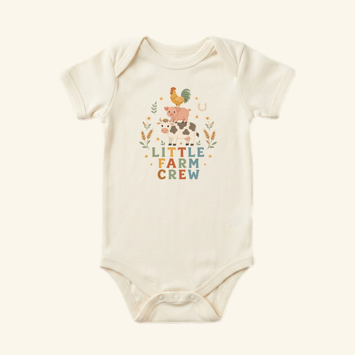 Farm Animal Baby Onesie – Little Farm Crew Bodysuit