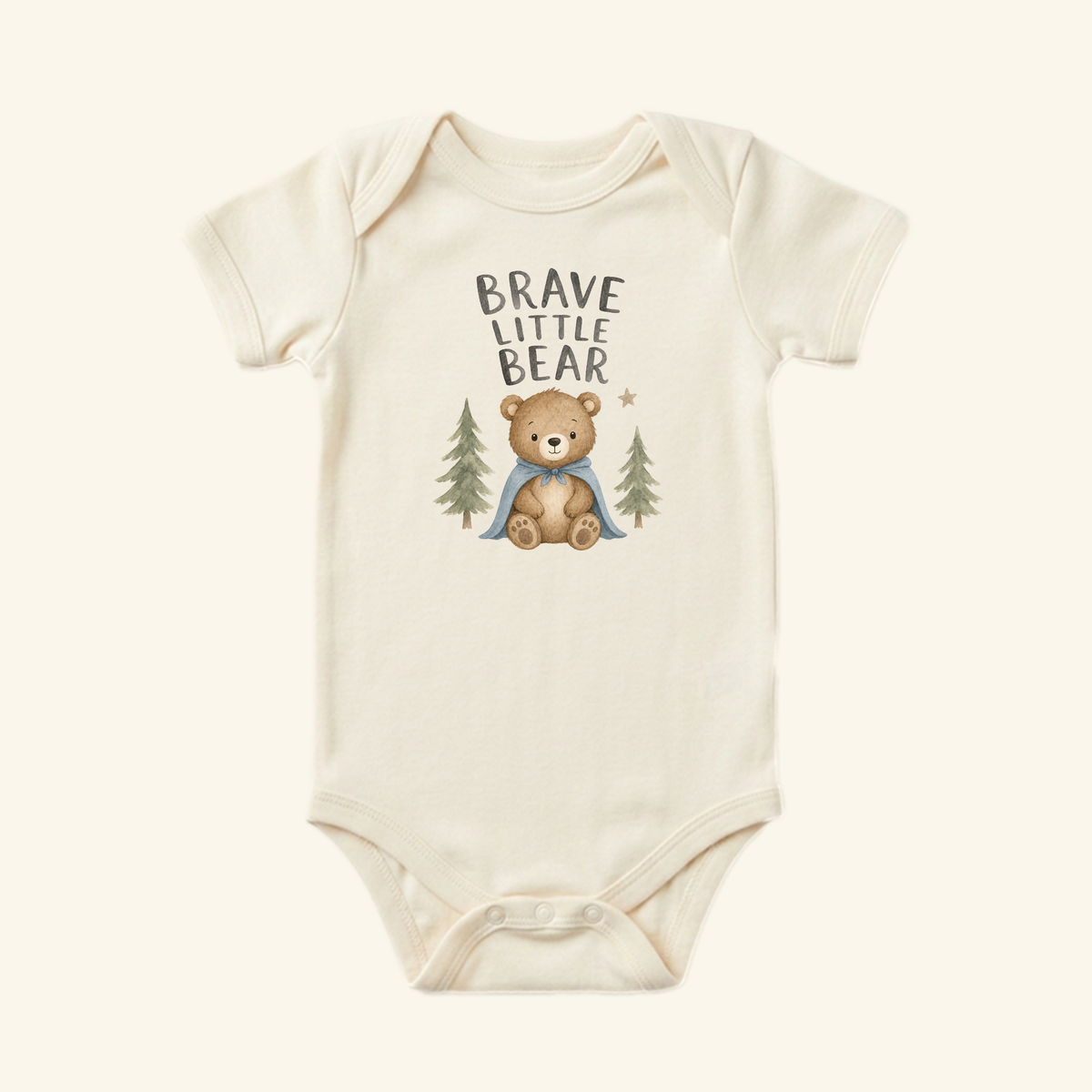 Brave Little Bear Baby Onesie – Cute Woodland Bear Bodysuit