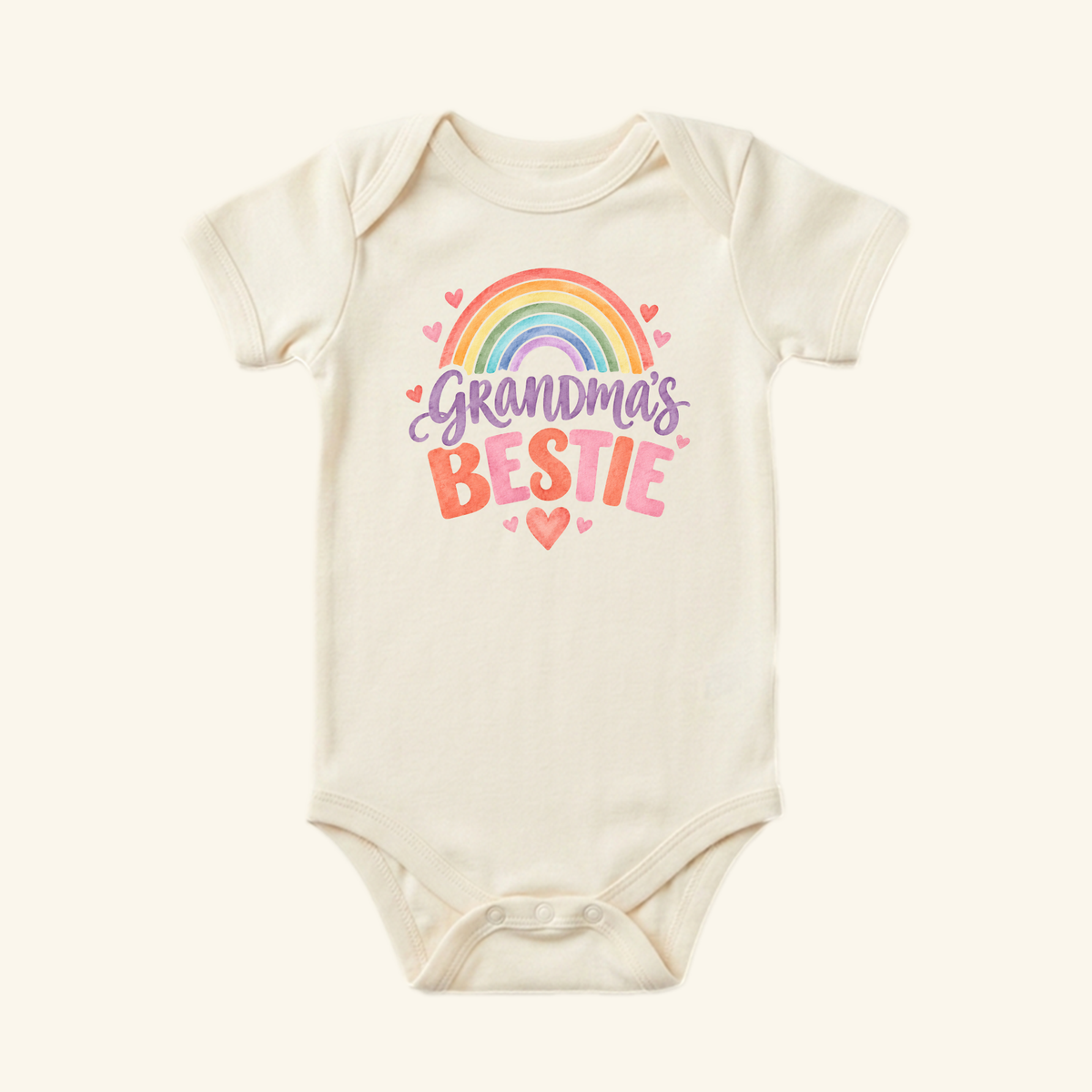 Grandma’s Bestie Baby Onesie – Cute Rainbow Grandma Bodysuit