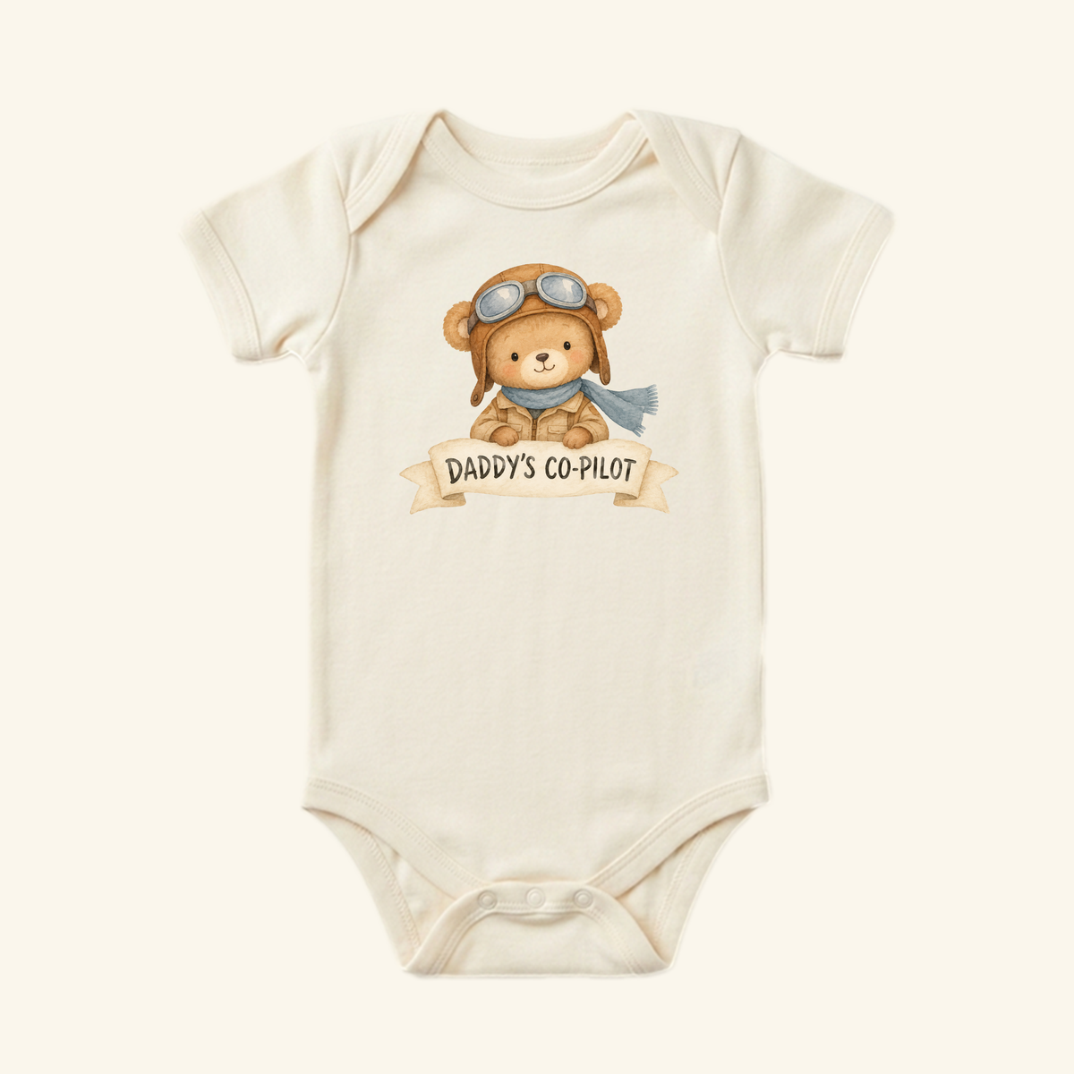 Daddy’s Co-Pilot Baby Onesie – Cute Aviator Teddy Bear Bodysuit