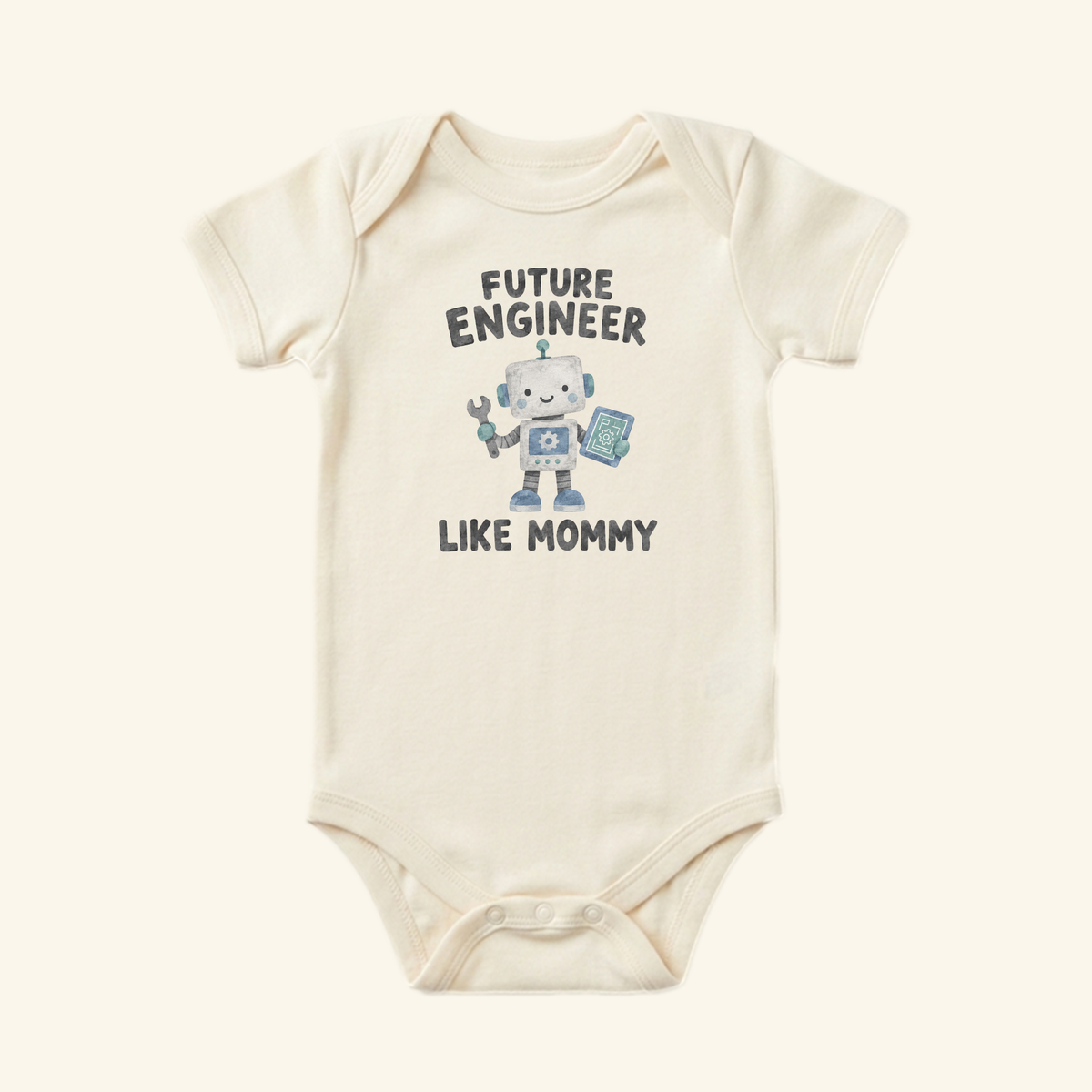 Future Engineer Like Mommy Baby Onesie – Cute Robot Engineer Bodysuit