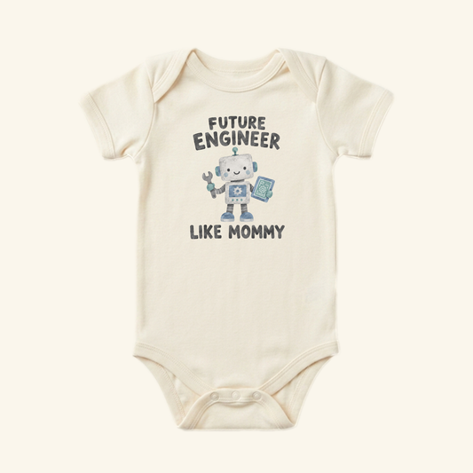 Future Engineer Like Mommy Baby Onesie – Cute Robot Engineer Bodysuit