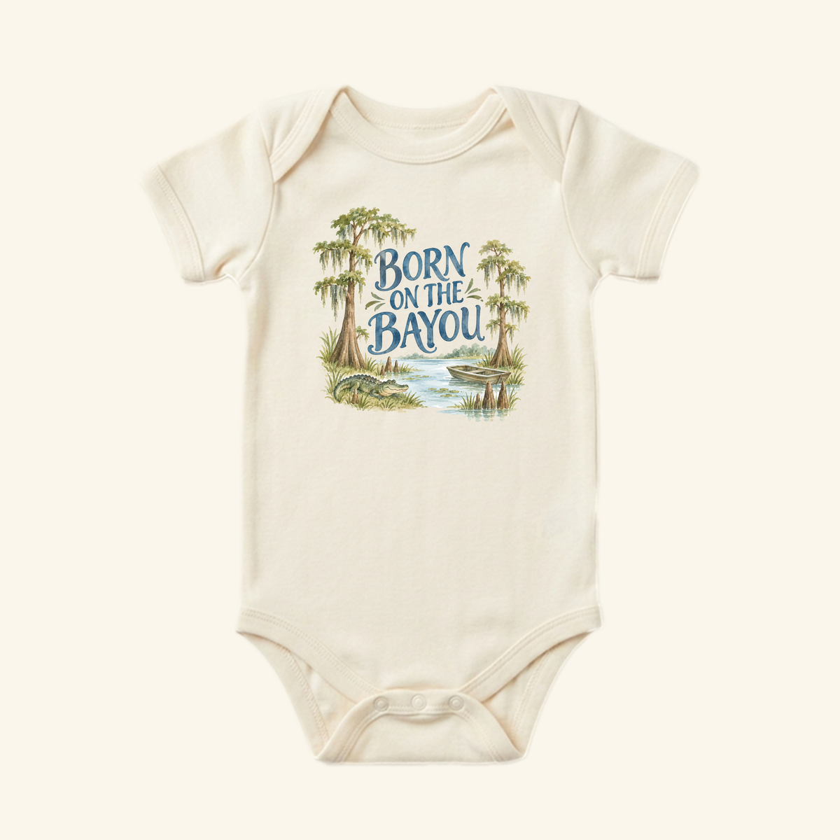 Born on the Bayou Baby Onesie – Louisiana Cypress Bodysuit