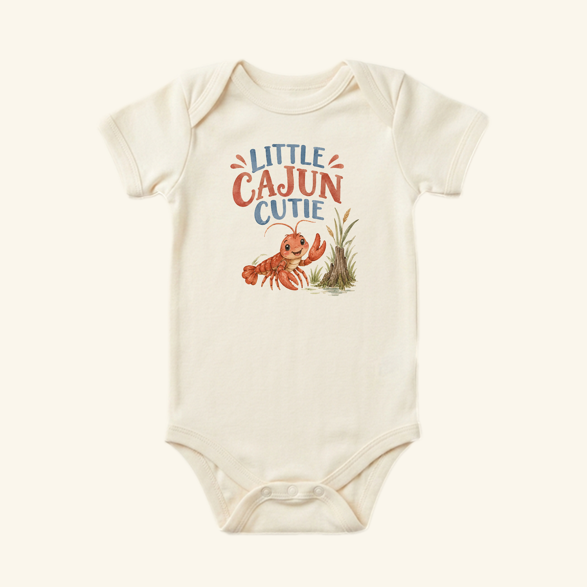 Little Cajun Cutie Baby Onesie – Cute Crawfish Bodysuit