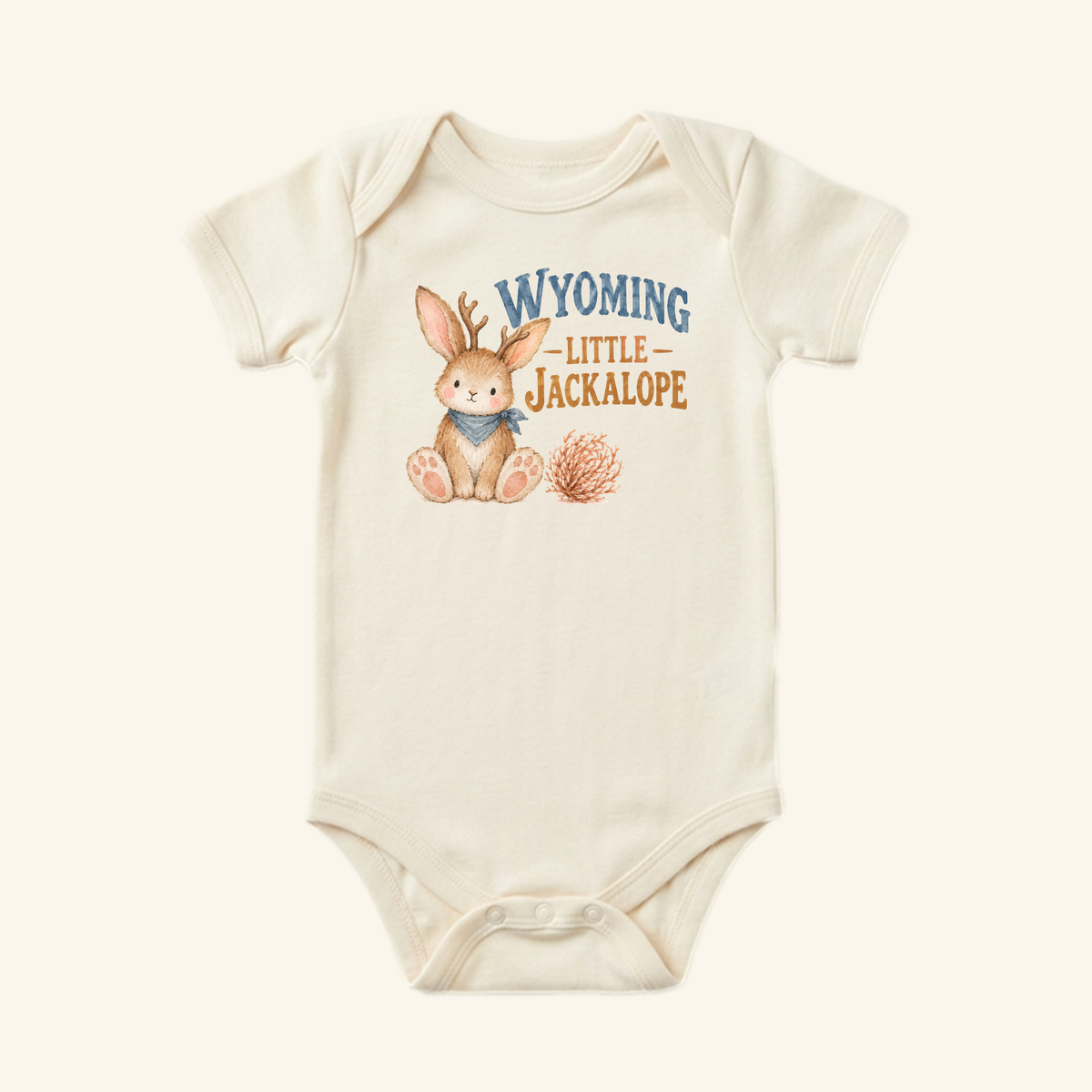Wyoming Little Jackalope Baby Onesie – Western Bunny Bodysuit