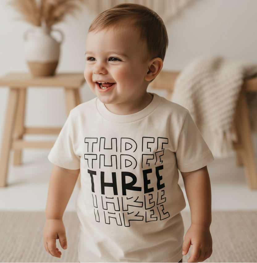 Three Birthday Toddler Shirt – 3rd Birthday Tee