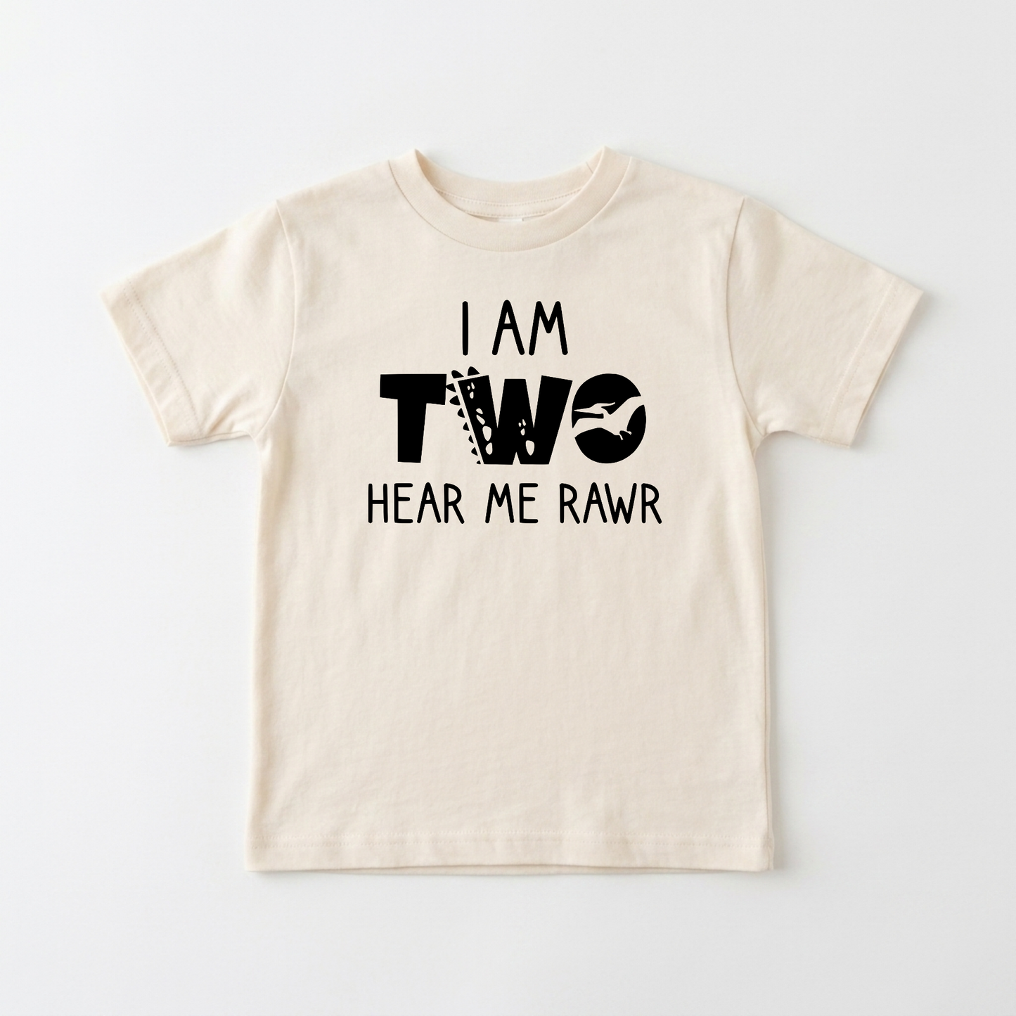 I Am Two Hear Me Rawr Toddler Shirt – Dinosaur 2nd Birthday Tee