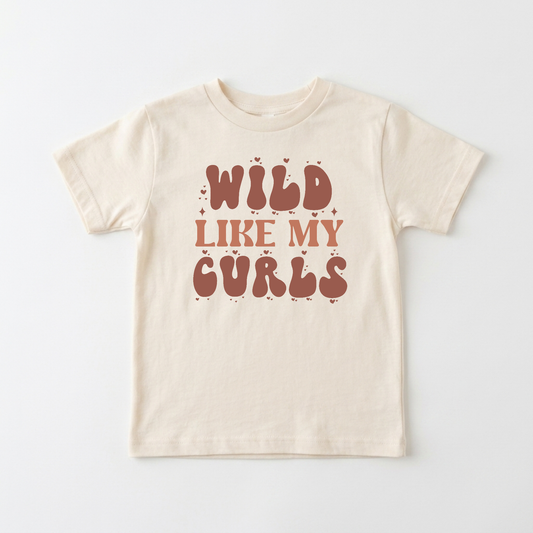 Wild Like My Curls Kids Shirt – Boho Retro Tee