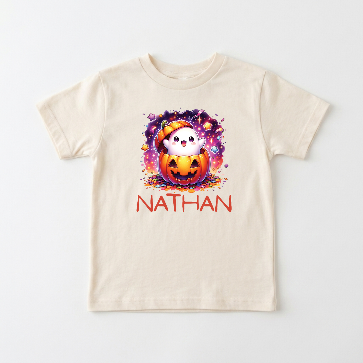 Personalized Ghost Pumpkin Toddler Shirt – Halloween Name Tee