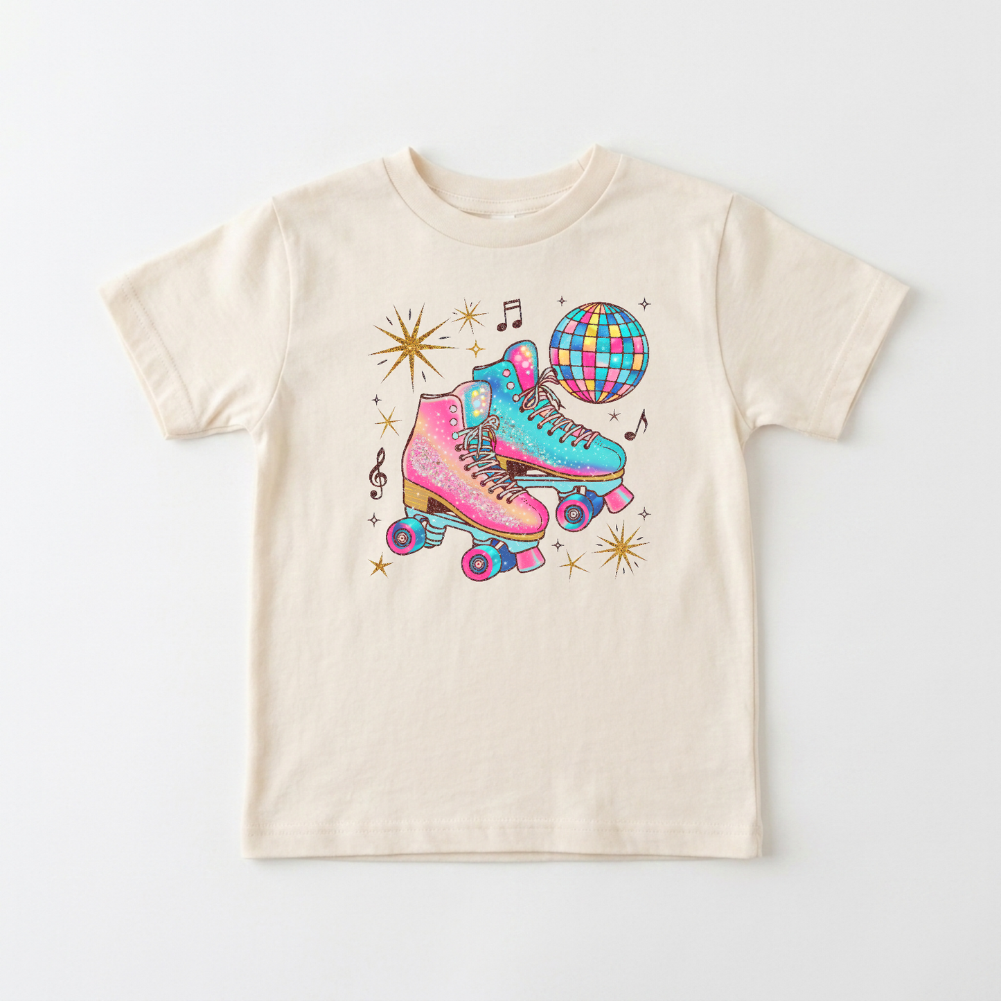 Retro Roller Skates Toddler Girls Shirt – Disco Tee