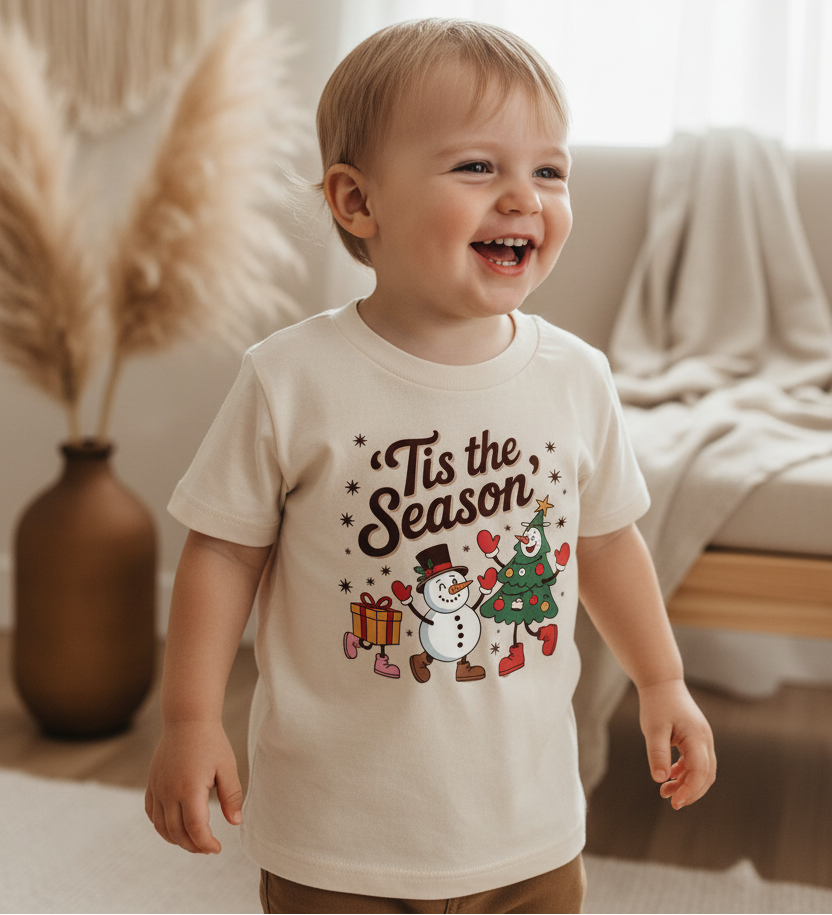 'Tis the Season Retro Christmas Toddler Shirt