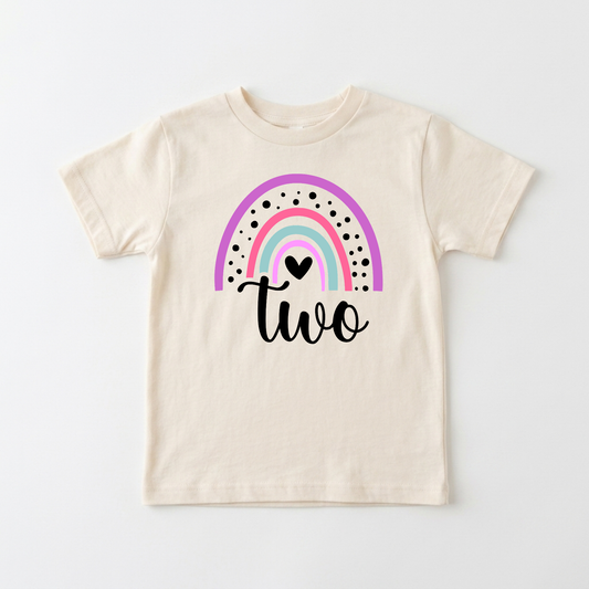 Rainbow Two Toddler Shirt – 2nd Birthday Tee