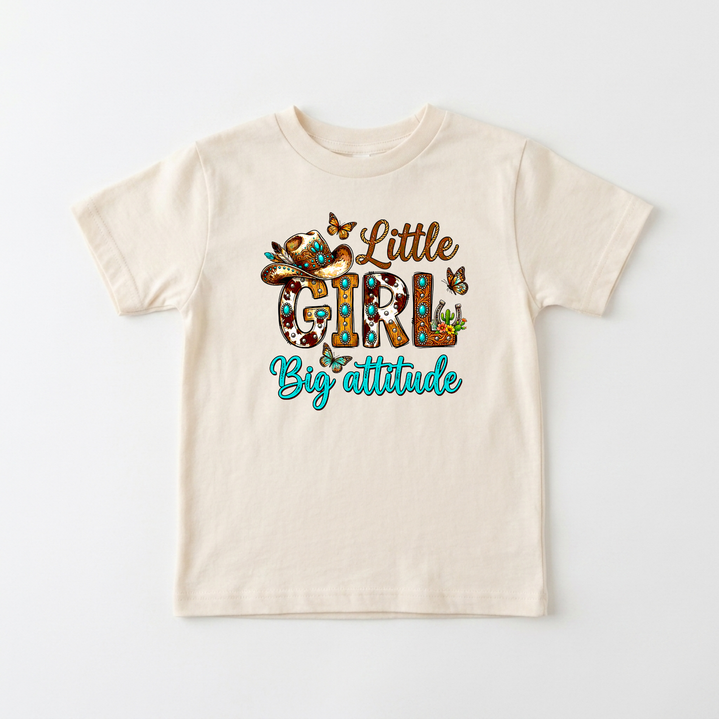 Little Girl Big Attitude Kids Shirt – Western Cowgirl Tee