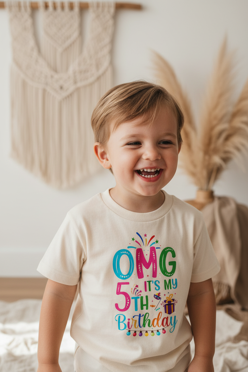 OMG It's My 5th Birthday Kids Shirt – Party Tee
