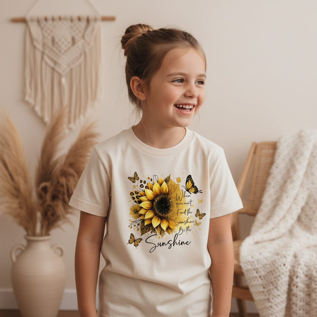 Be The Sunshine Sunflower Tee – Youth Girls Shirt