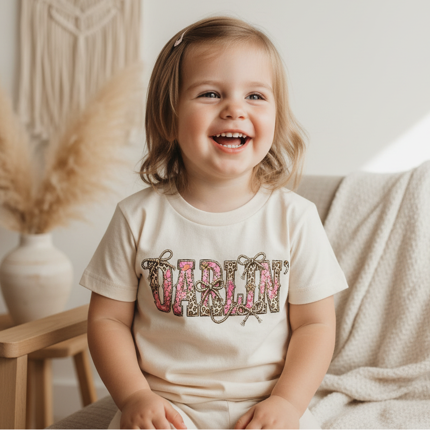 Darlin' Toddler Girls Shirt – Leopard Western Tee