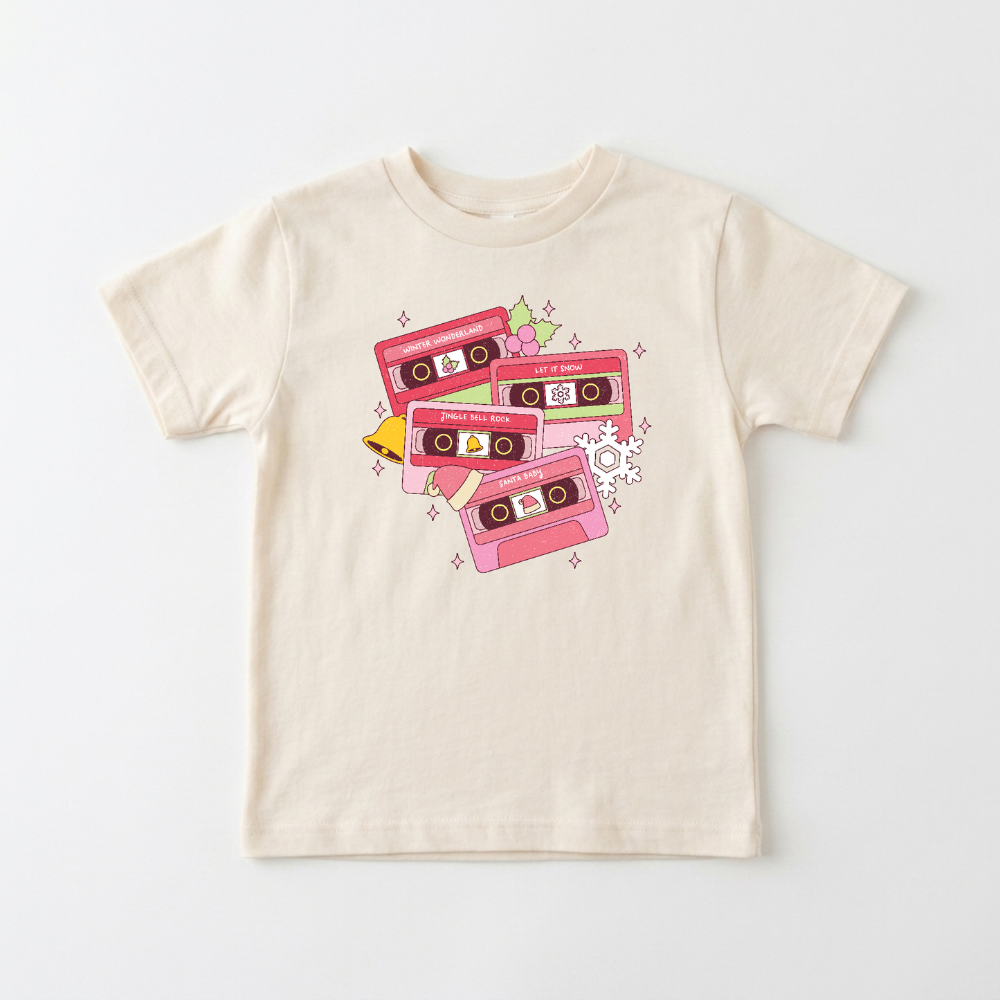 Retro Christmas Cassette Tee – Toddler Holiday Shirt