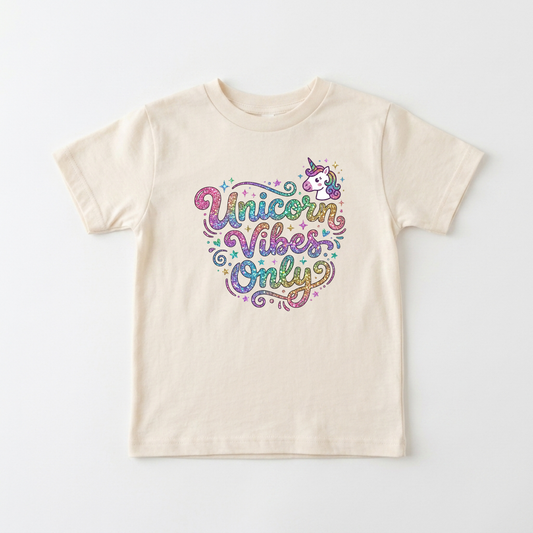 Unicorn Vibes Only Toddler Girls Shirt