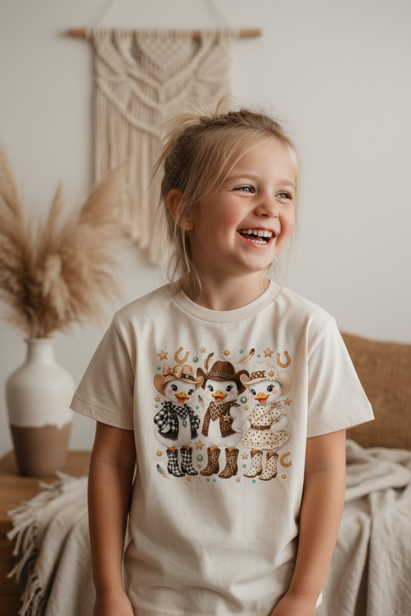 Cowgirl Duck Trio Kids Shirt – Country Girls Tee