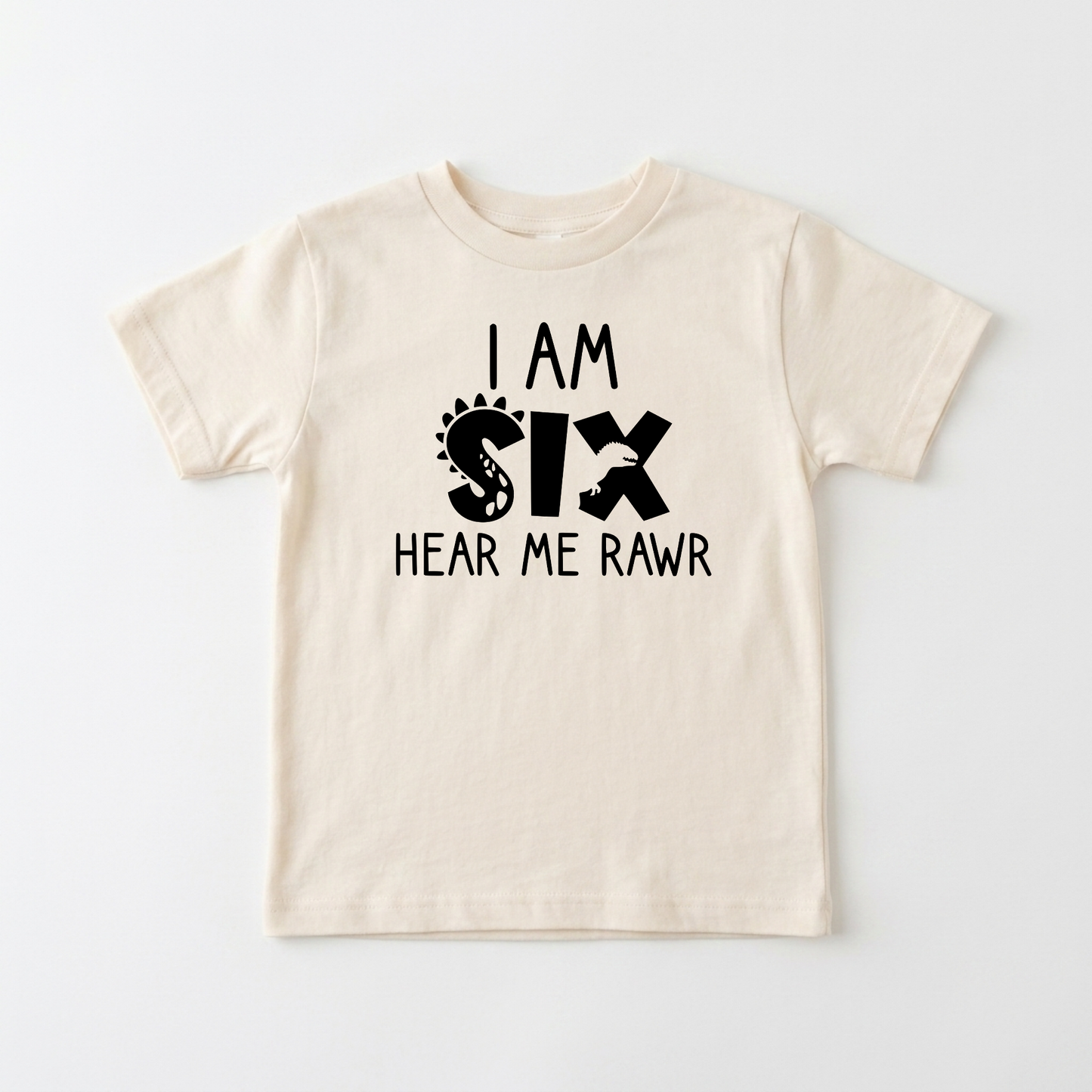 I Am Six Hear Me Rawr Kids Shirt – Dinosaur 6th Birthday Tee