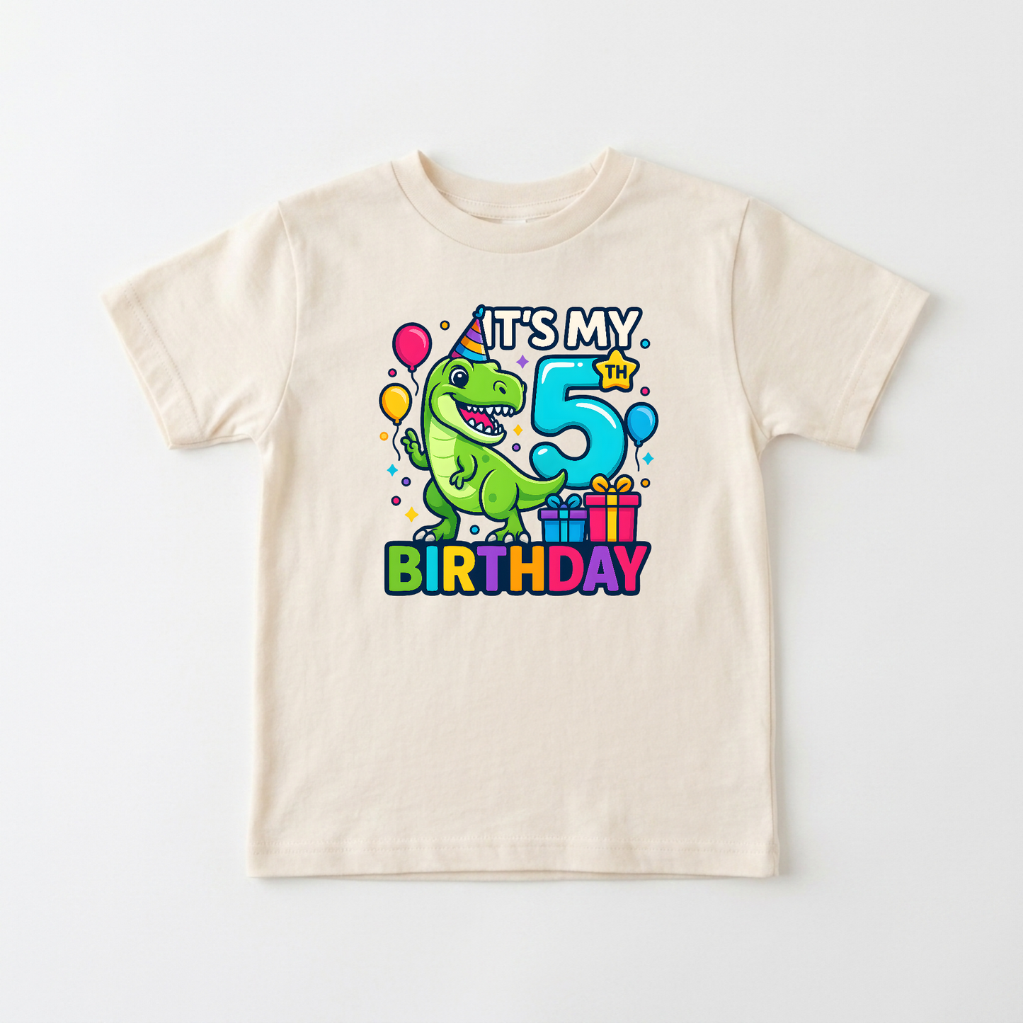 It's My 5th Birthday Dinosaur Youth Shirt – T-Rex Party Tee