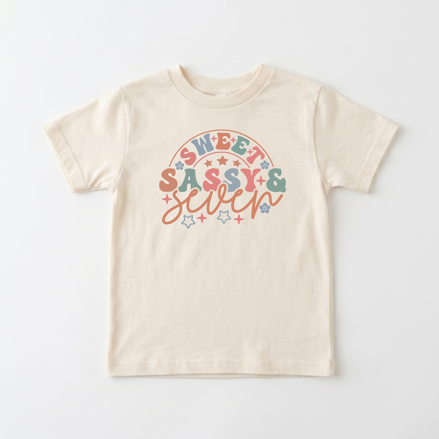 Sweet Sassy & Seven Kids Shirt – Retro 7th Birthday Tee