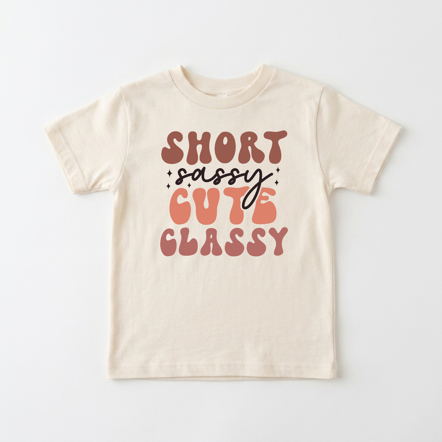 Short Sassy Cute Classy Kids Shirt – Retro Tee