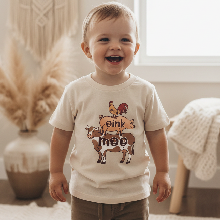 Farm Animal Stack Tee – Toddler Shirt