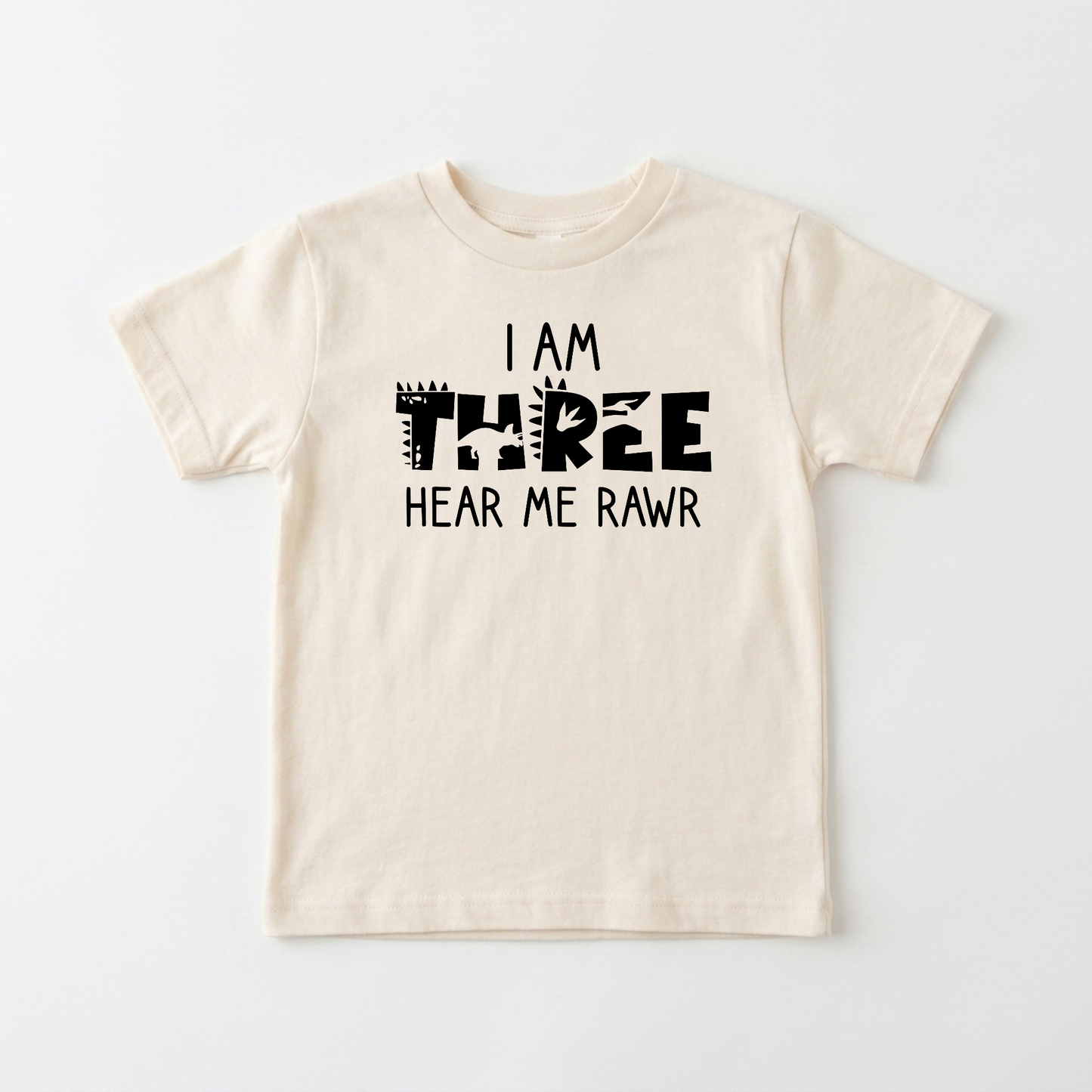 I Am Three Hear Me Rawr Toddler Shirt – Dinosaur 3rd Birthday Tee