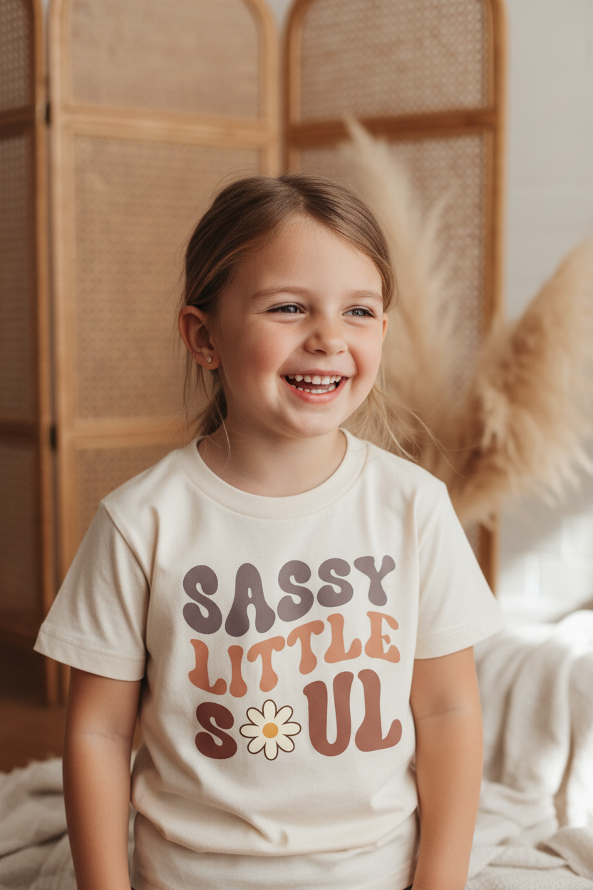 Sassy Little Soul Kids Shirt – Boho Retro Tee