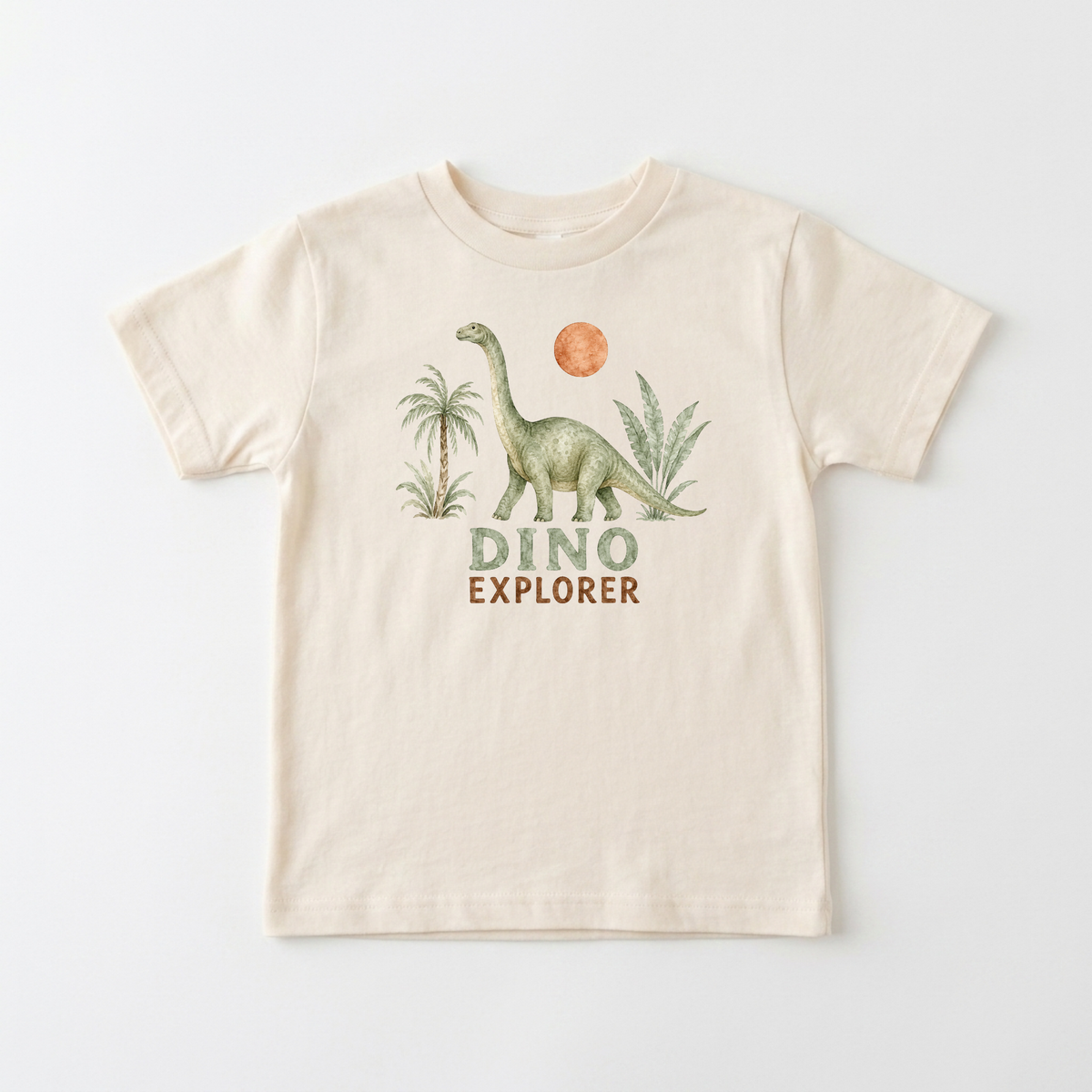 Dinosaur Toddler Shirt – Dino Explorer Watercolor Brontosaurus Tee
