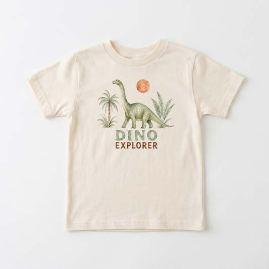 Dinosaur Toddler Shirt – Dino Explorer Watercolor Brontosaurus Tee