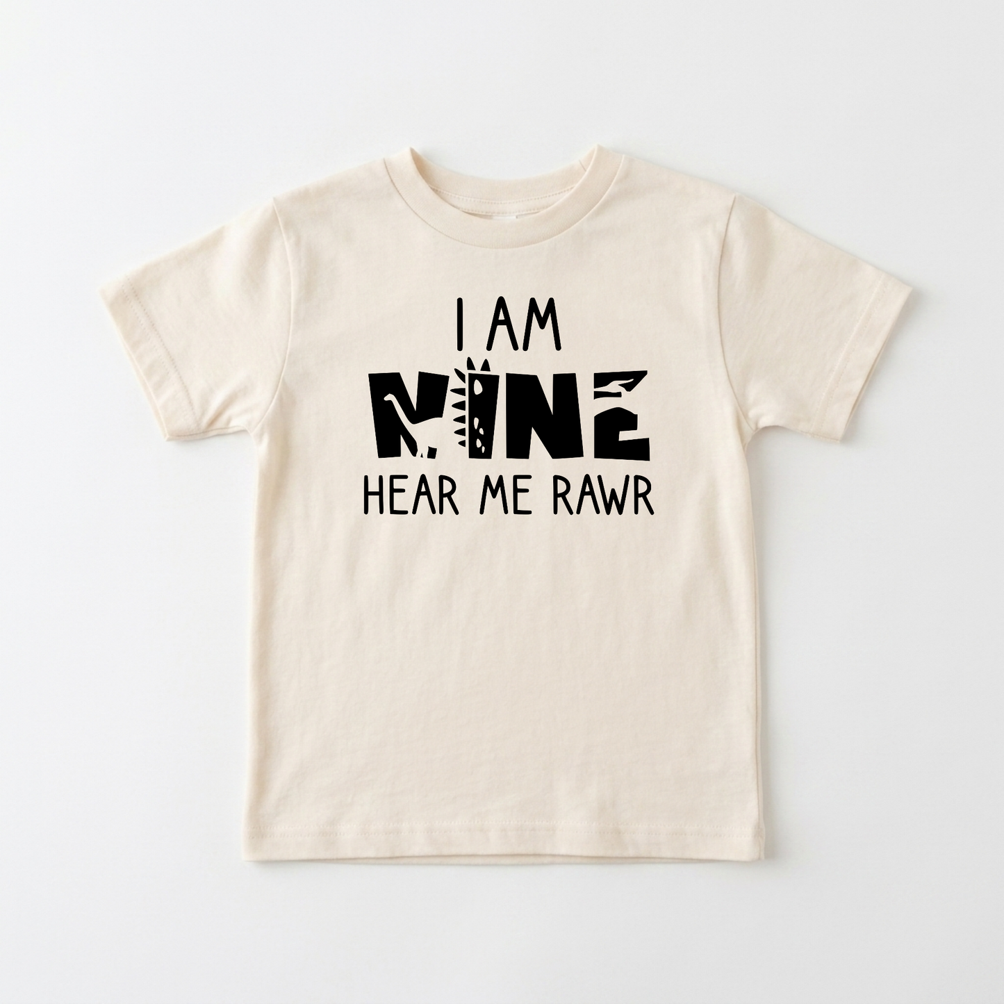 I Am Nine Hear Me Rawr Kids Shirt – Dinosaur 9th Birthday Tee