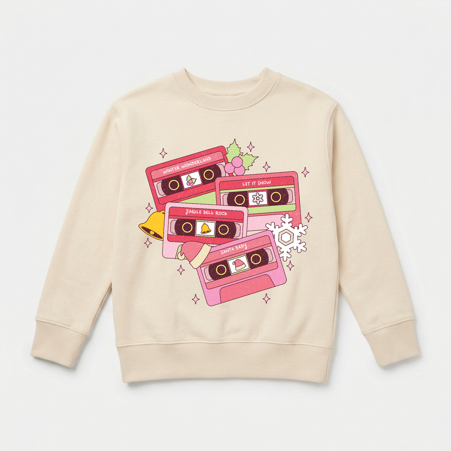 Christmas Mixtape Kids Sweatshirt – Retro Cassette Tape Pullover