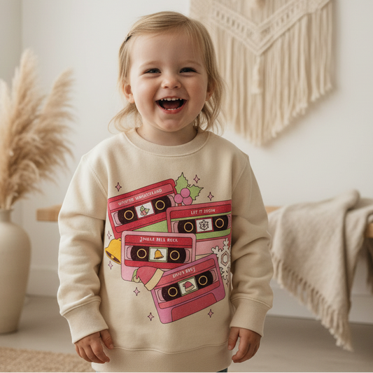 Christmas Mixtape Kids Sweatshirt – Retro Cassette Tape Pullover